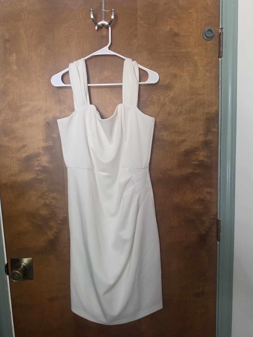 Vince Camuto White Draped Midi Dress